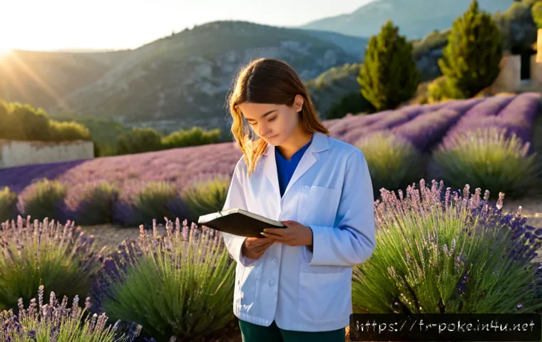 포켓몬스터 애니메이션의 세계관 확장 - Photorealistic cinematic scene of a young French researcher in a modern field laboratory near the la...